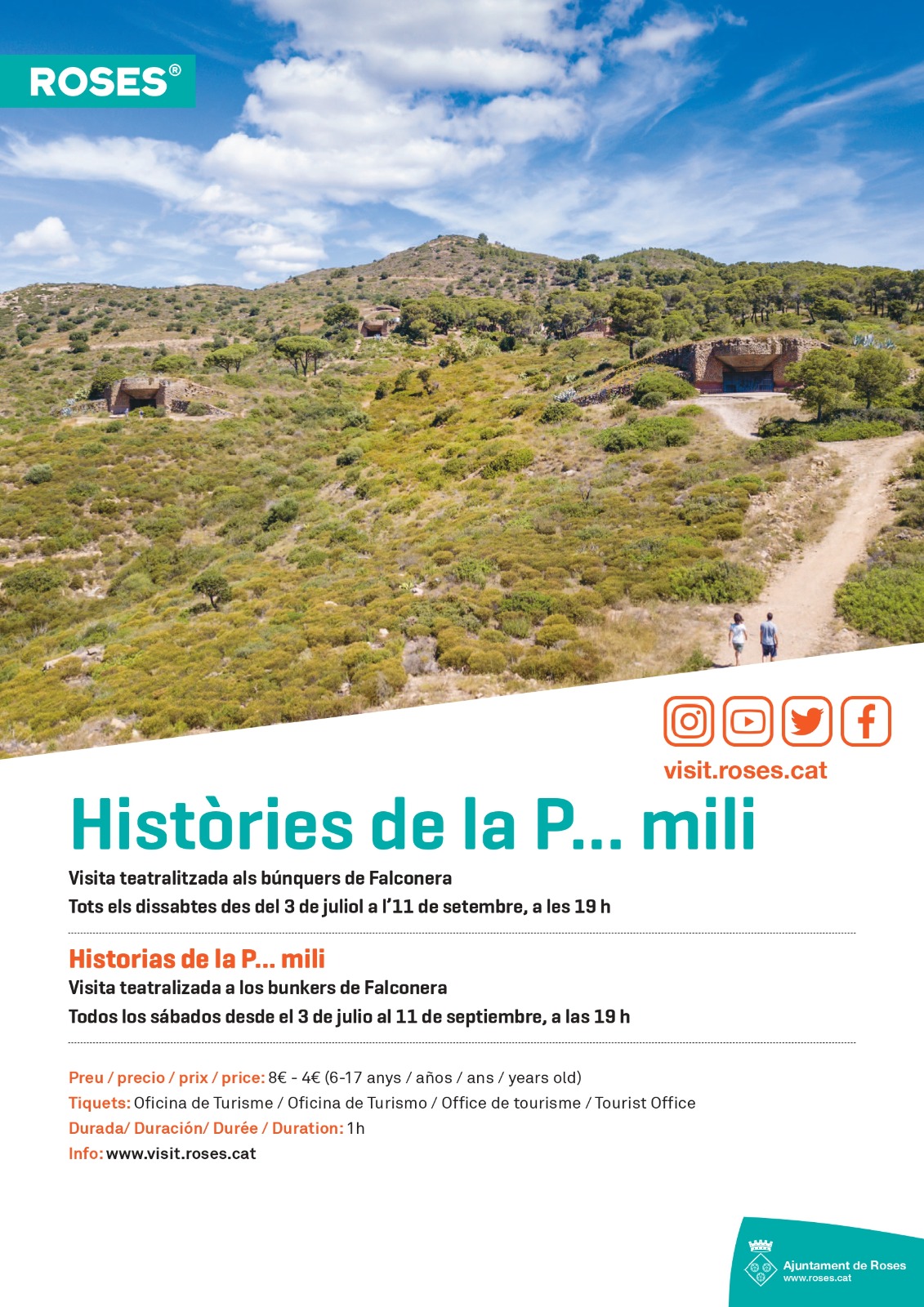 Cartell de la visita teatralitzada: Històries de la p. mili